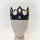Navy Blue Medieval King Prince Leather Crown Jewels Viking Renaissance Royal Vinyl Leather