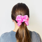 Pink Satin Scrunchy Hair Tie
