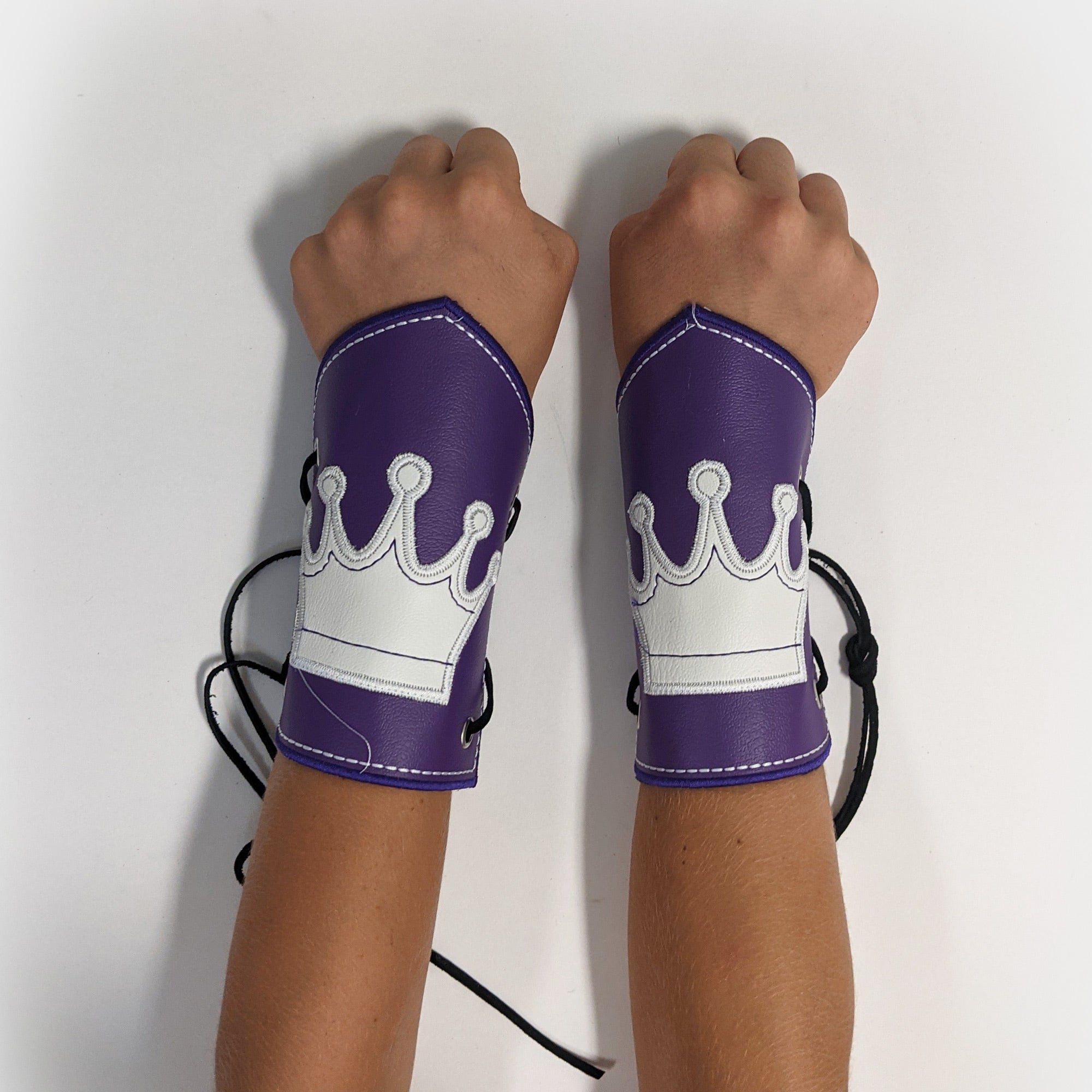 Custom Medieval Bracers Cuffs Wrist Arm Powerbands Crown Purple