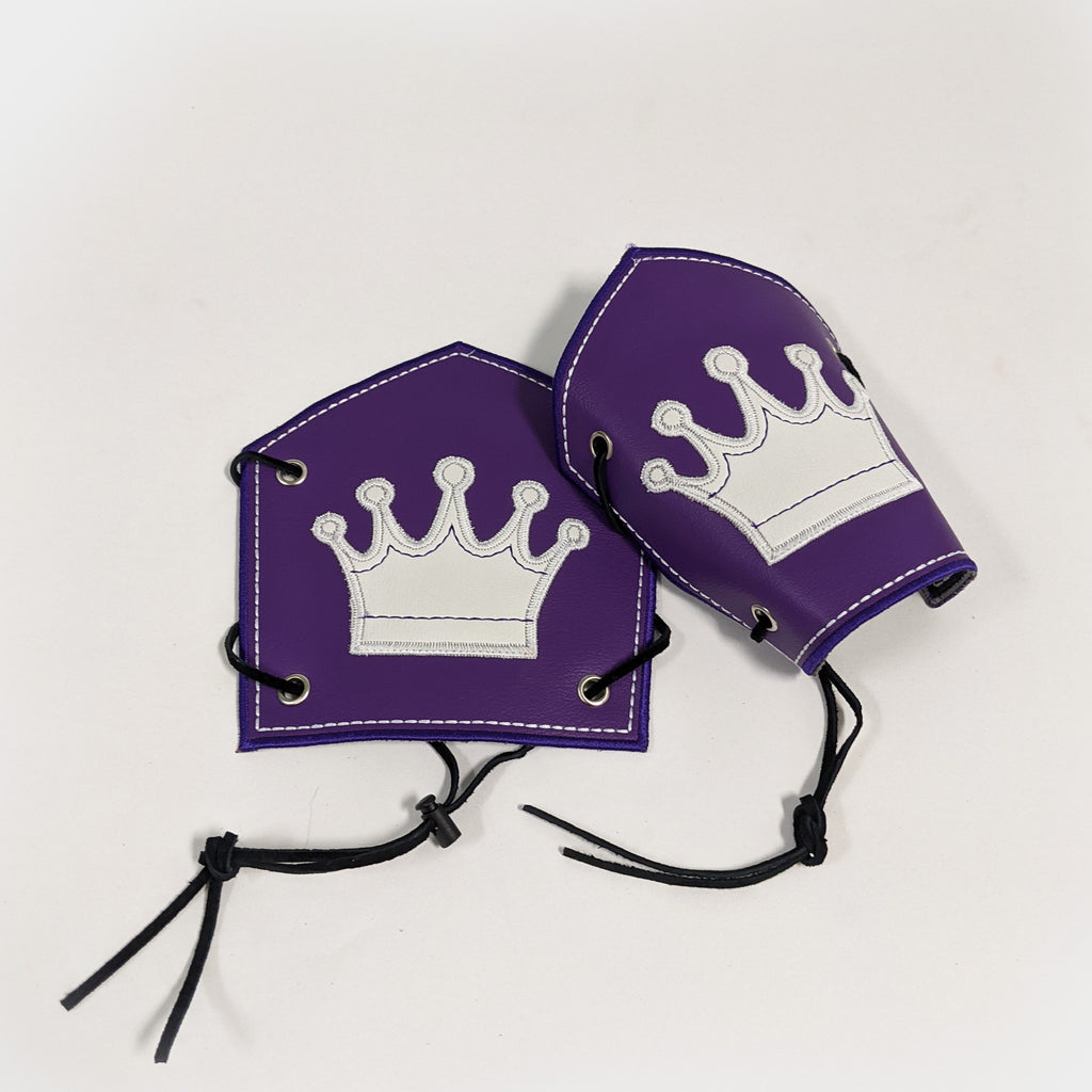 Custom Medieval Bracers Crown Purple Cuffs Wrist Arm Powerbands