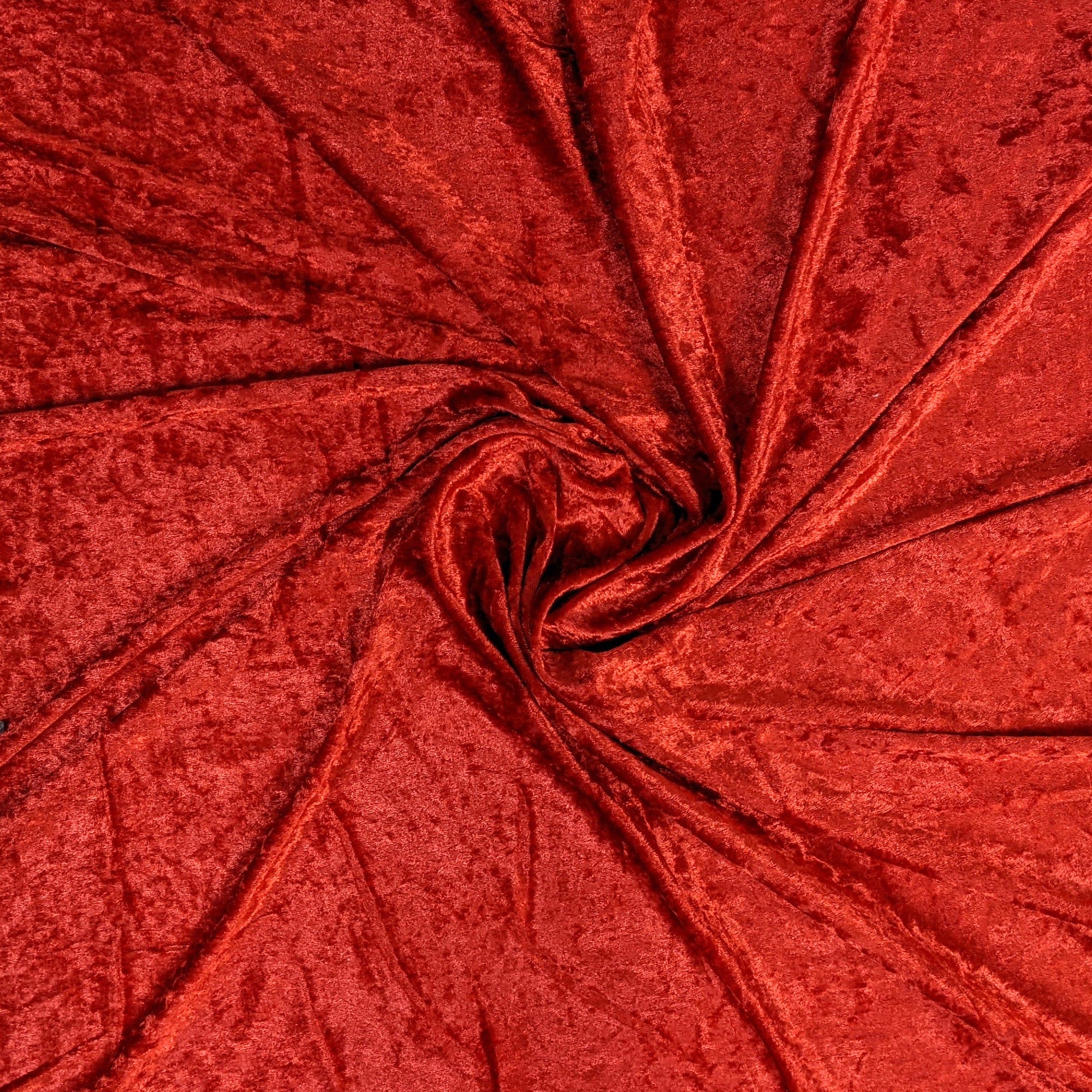 Red Polyester Crushed Velour Fabric by the Yard