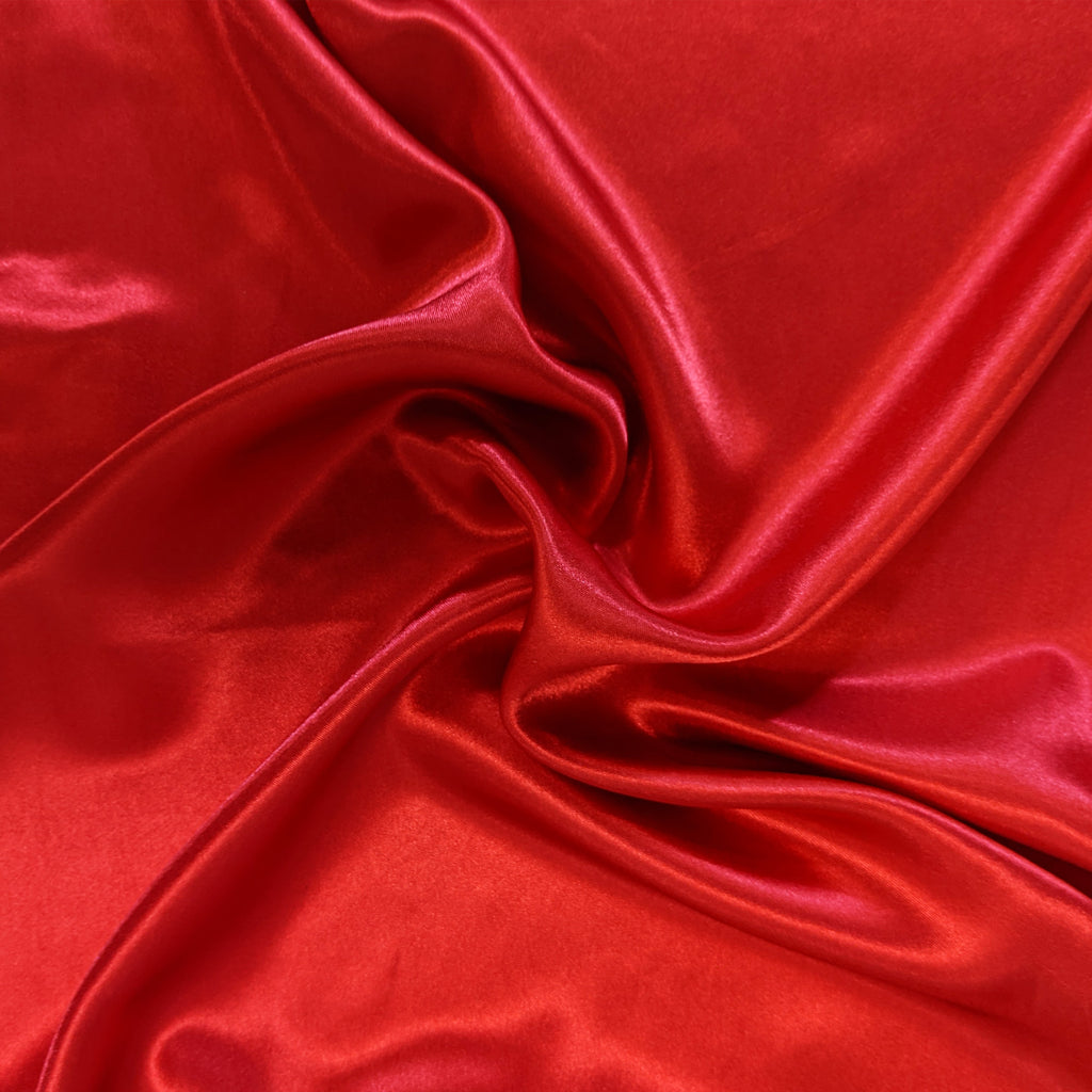 Red Polyester Bridal Satin for DIY Craft