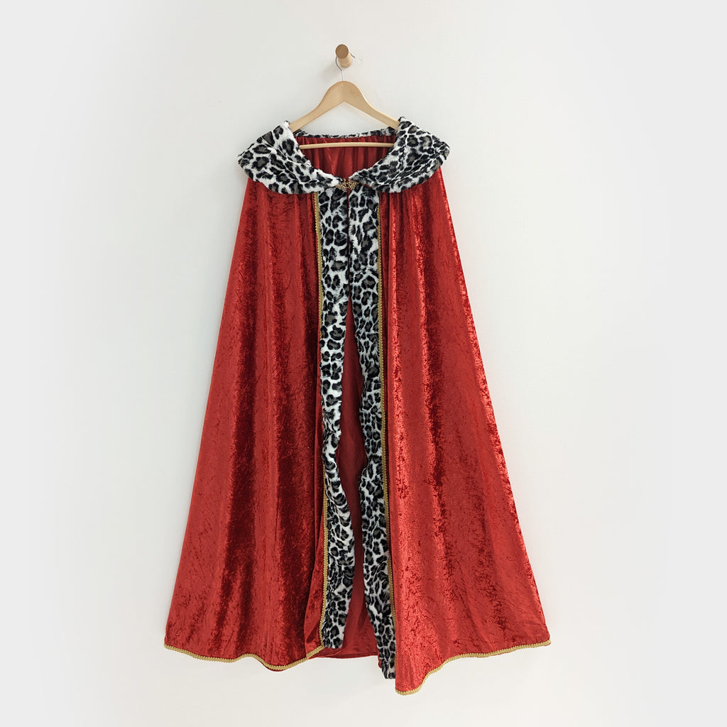 Royal King Queen Prince Cloak with Plush Trim and Metal Clasp Sherpa Medieval