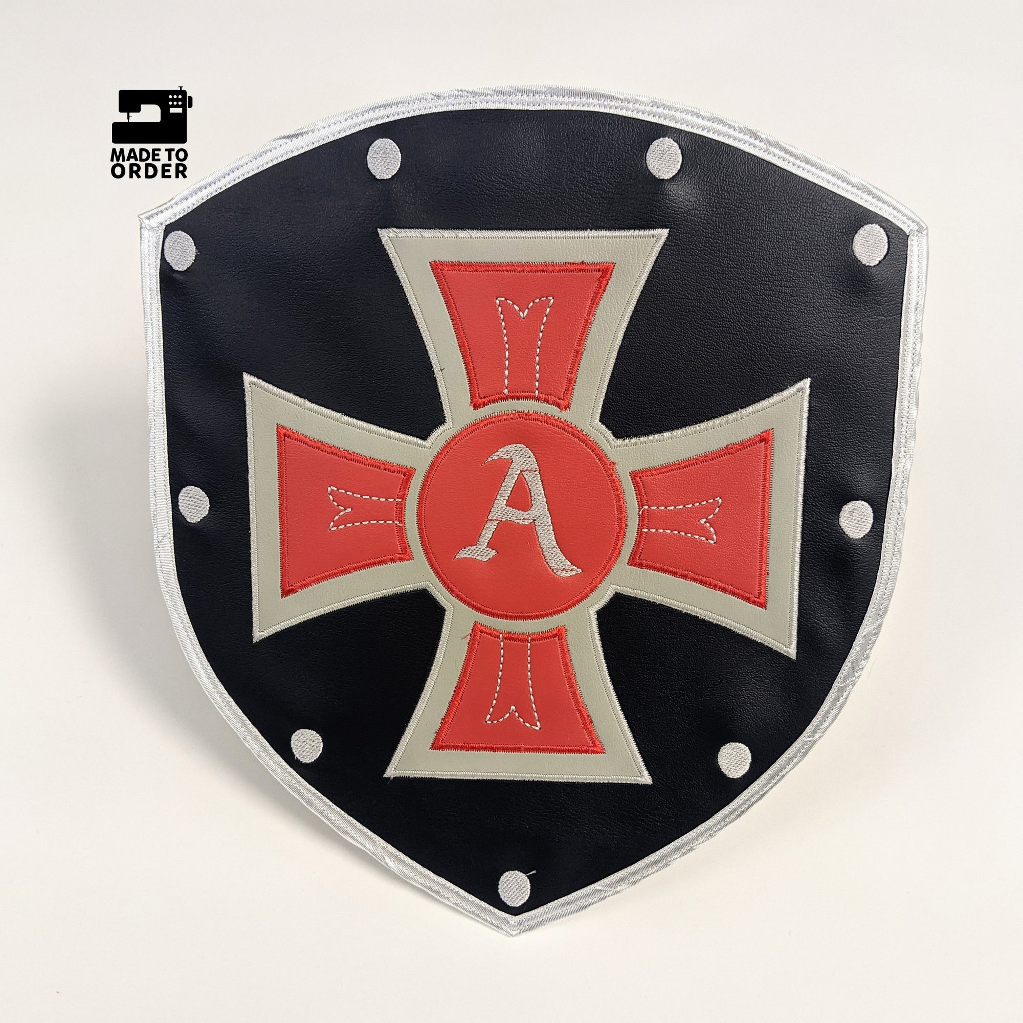 Medieval Renaissance Shield Knight Gladiator Viking Old World Cross Lion Crest Diamond Crown Fleur de Lis