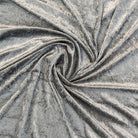 Silver Gray Polyester Crushed Velour Fabric by the Yard