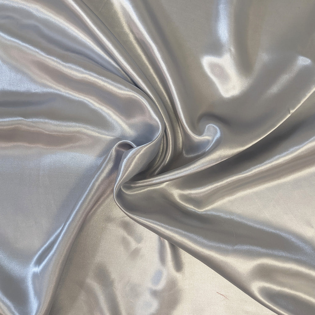 Silver Polyester Bridal Satin for DIY Craft