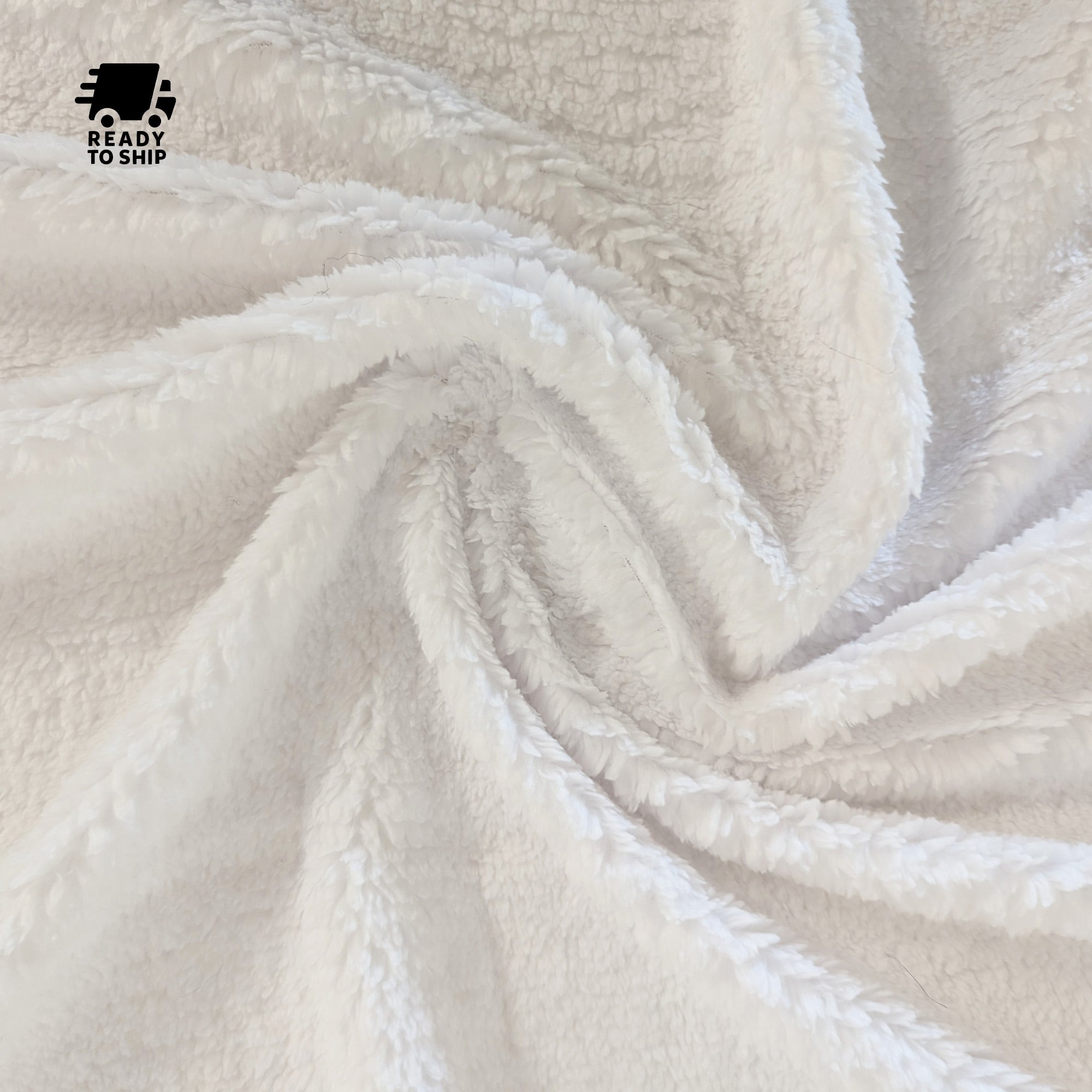Pure White Plush Sherpa Fabric by the Yard