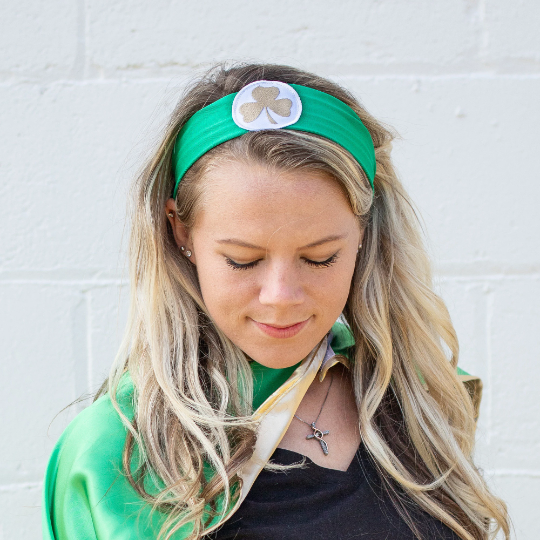 st patricks day shamrock headband saint patrick green gold irish