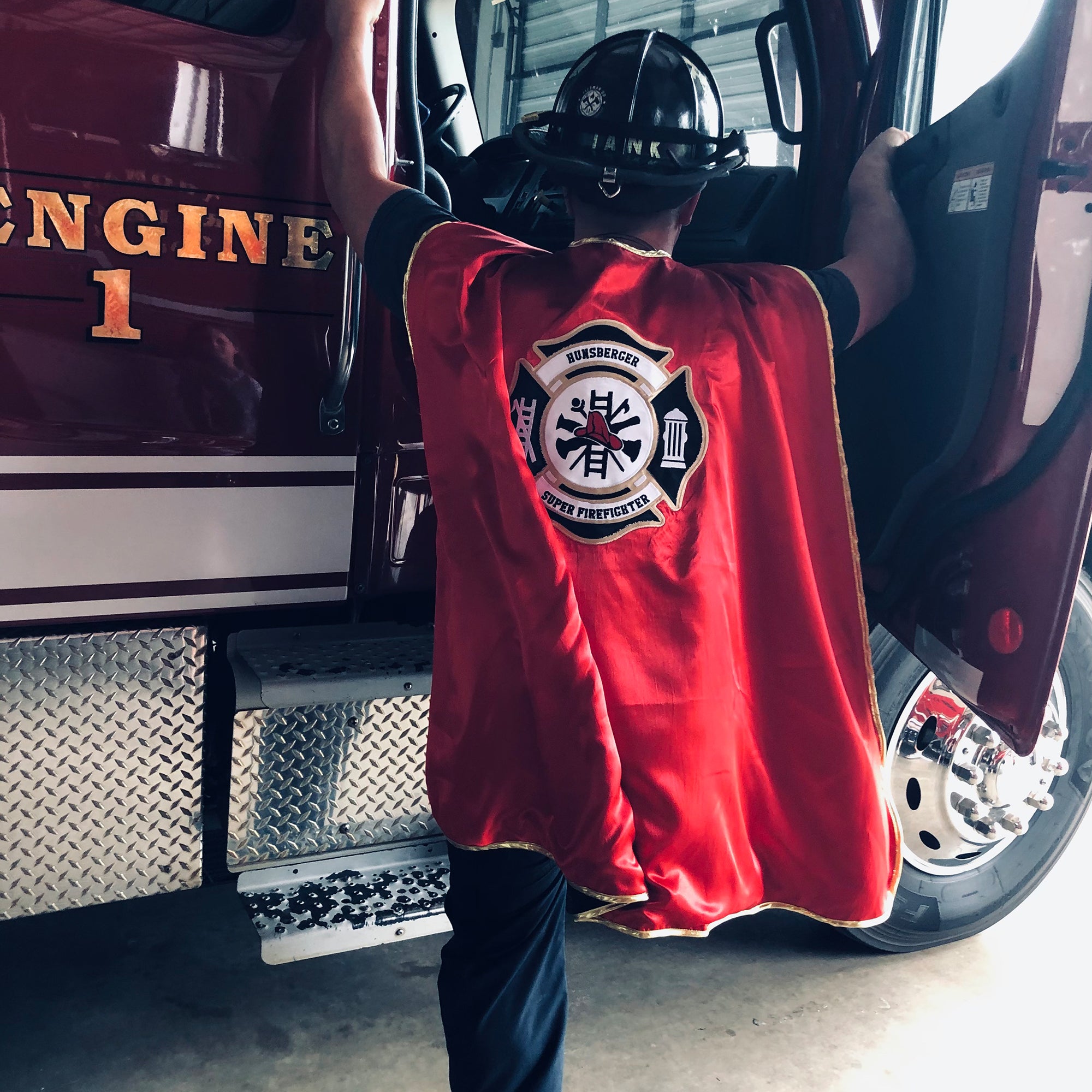 super firefighter hero superhero cape fireman firewoman first responder