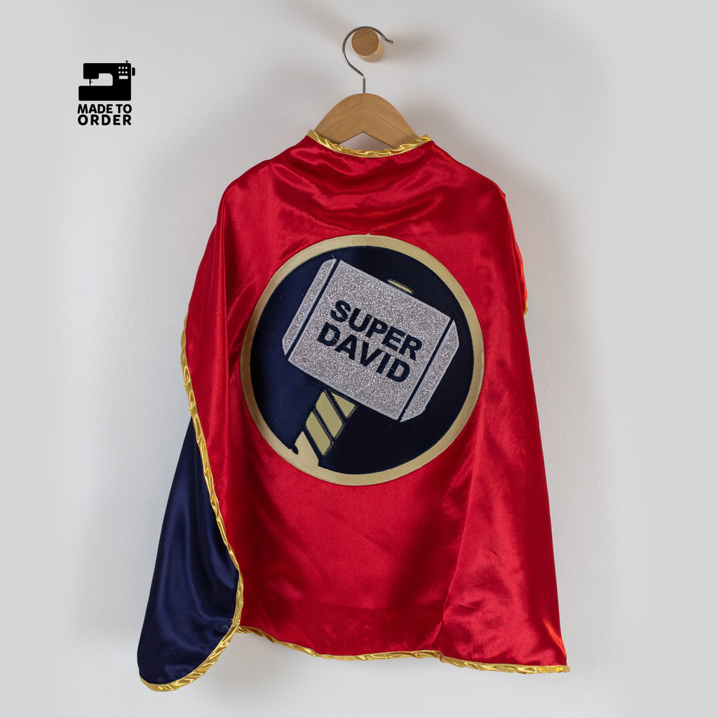 Superhero Cape Thor Hammer Thunder