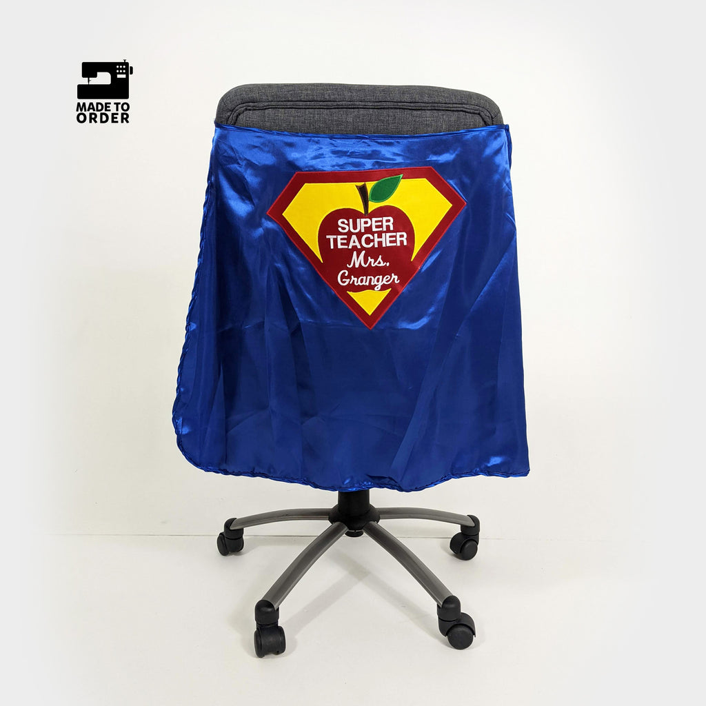super teacher chair superhero cape school educator personalized appreciation