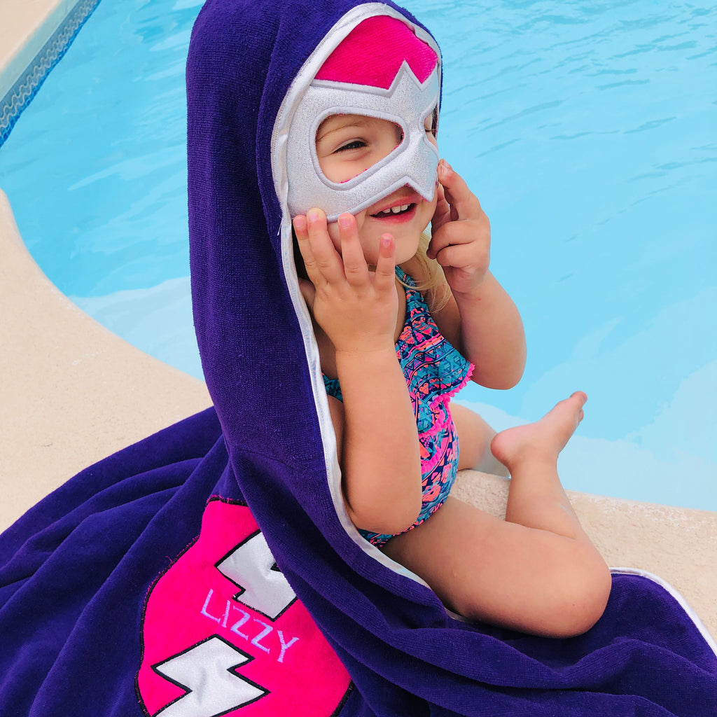 Superhero Hooded Towel Personalized Pool Beach Bath Kids Customized