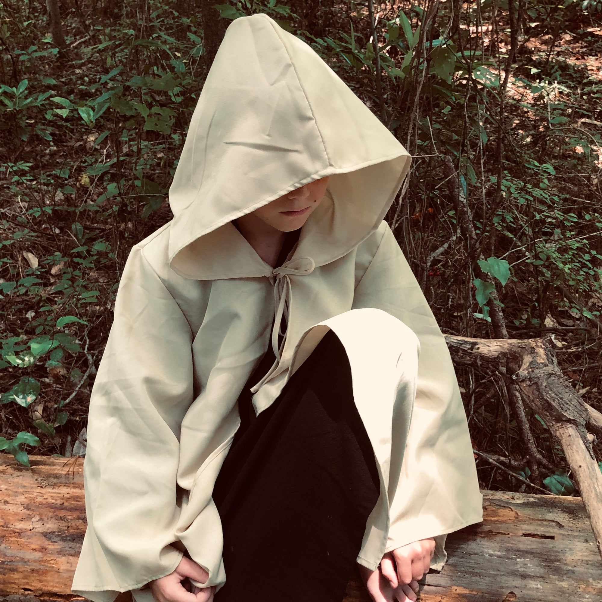 hooded robe tan jedi monk wizard harry potter magician cosplay larp halloween costume