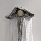 White Faux Fox Fur Hooded Cloak Medieval