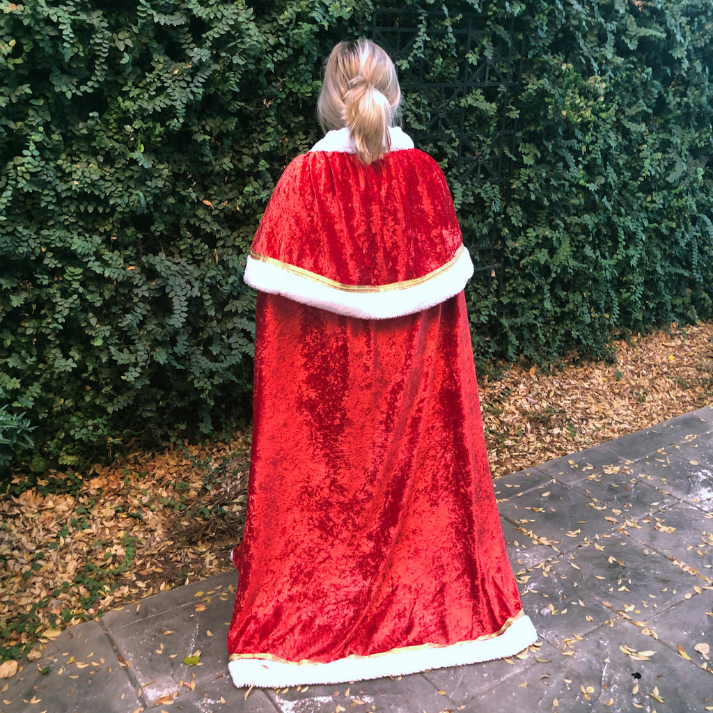 red christmas cloak victorian mrs. claus holiday winter xmas