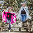 Kids Princess Hooded Cloak | Royal Medieval Velour Wedding Cape with Hood, Satin Ribbon Tie, and White Sherpa Faux Fur Trim
