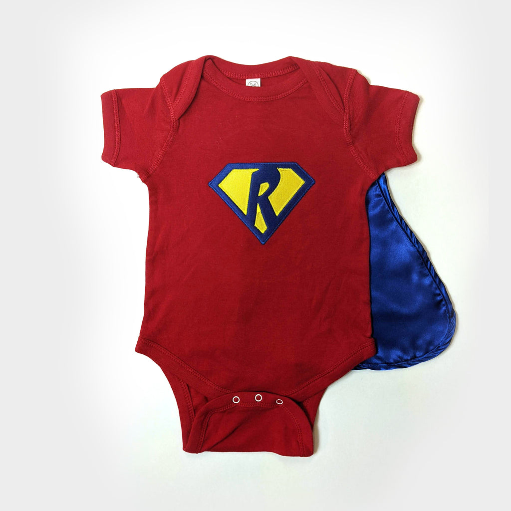 Personalized Baby Superhero Cape Snapsuit Onesie