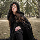 wonder woman hooded cloak black faux fur medieval