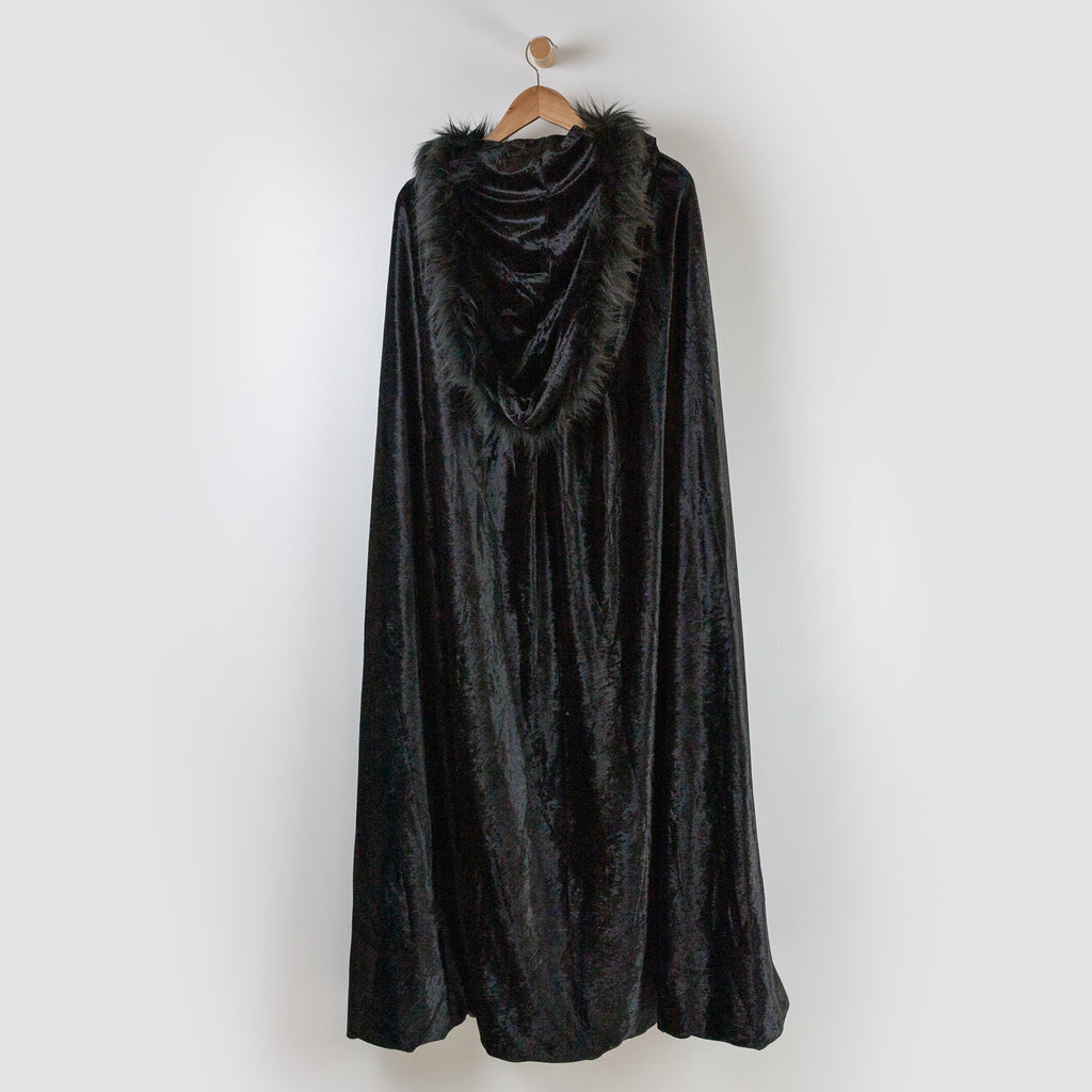 wonder woman hooded cloak black faux fur medieval